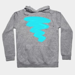 Abstract Neon Cyan Brush Stroke Hoodie